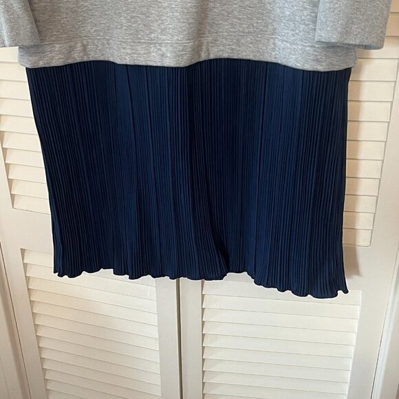 Free Assembly Mixy dress sweatshirt pleated grey navy XL - Picture 3 of 7